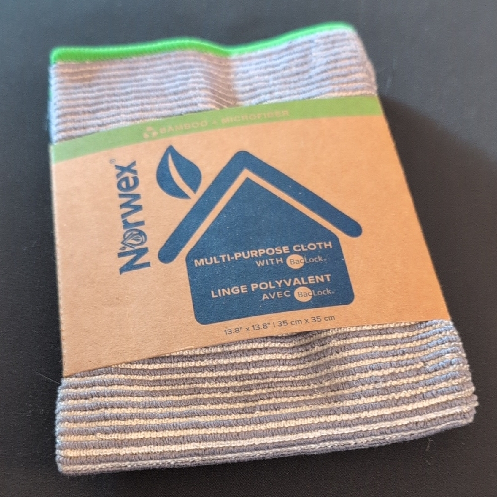Norwex Multi-Purpose Bamboo Cloth - Gray and Green